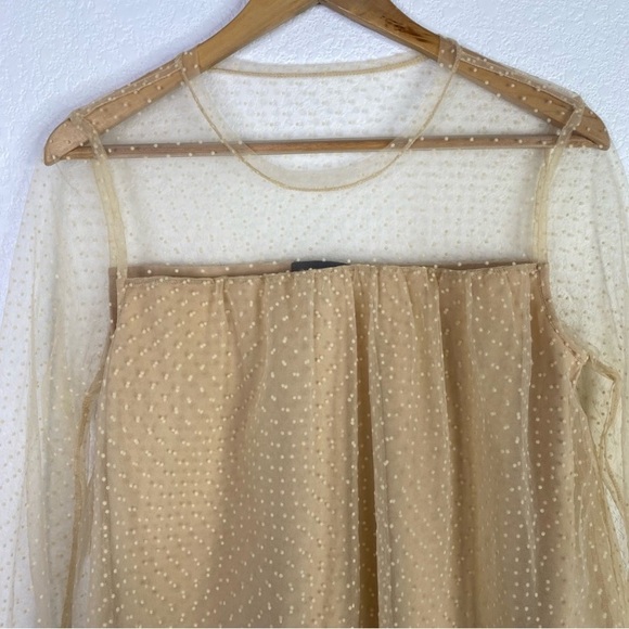 Banana Republic Beige Tiered Tulle Top Blouse - Picture 3 of 8